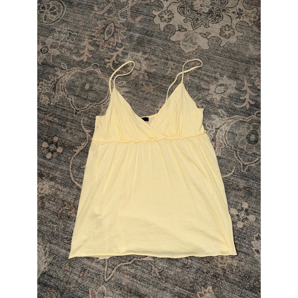 Express Vintage Y2K Babydoll Flowy Yellow Tank Top Spaghetti Strap